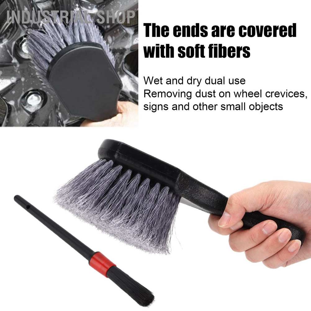 Industrial Shop 2pcs Car Tire Cleaning Tool Detailing Wheel Hub Brush