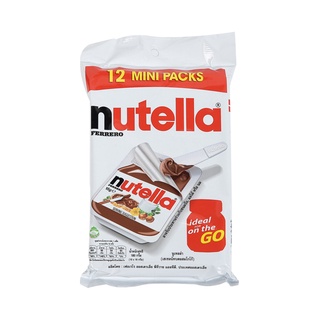 นูเทลล่า เฮเซลนัทบดผสมโกโก้ 15 กรัม x 12 ชิ้น Nutella Hazelnut Spread with Cocoa 15g x 12 Pcs