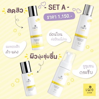 (ส่งฟรี) 🌿เฌอ Set 4 ชิ้น รักษาสิว ผิวมัน Anti Acne Set CHER SKINCARE