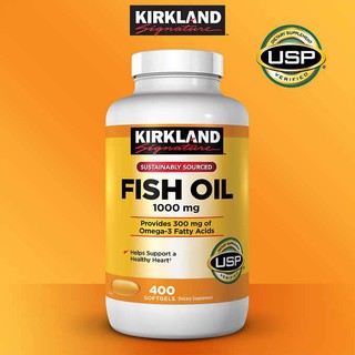 ของแท้ 100% KIRKLAND SIGNATURE FISH OIL CONCENTRATE WITH OMEGA-3 FATTY ACIDS - ขนาด 400 SOFTGEL