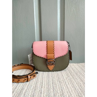 NEW COACH GEORGIE SADDLE BAG IN COLORBLOCK WITH WHIPSTITCH