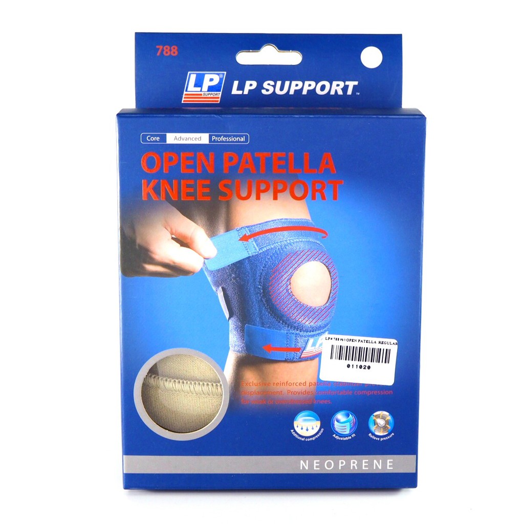 LP Support 788 Open Patella Knee Support เข่า มีรูเปิด Regular สีเนื้อ / สีดำ