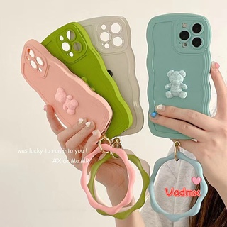 เคสโทรศัพท์มือถือ ซิลิโคนนิ่ม ลายหมีคลื่น 3D พร้อมสร้อยข้อมือ สําหรับ Samsung Galaxy J1 ACE M10 M20 J5 2016 J7 2016 J6 2018