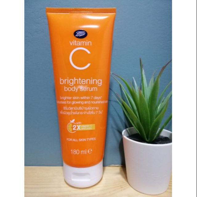 (180ml) Boots Vitamin C Brightening Body Serum บำรุงผิวกาย Shopee