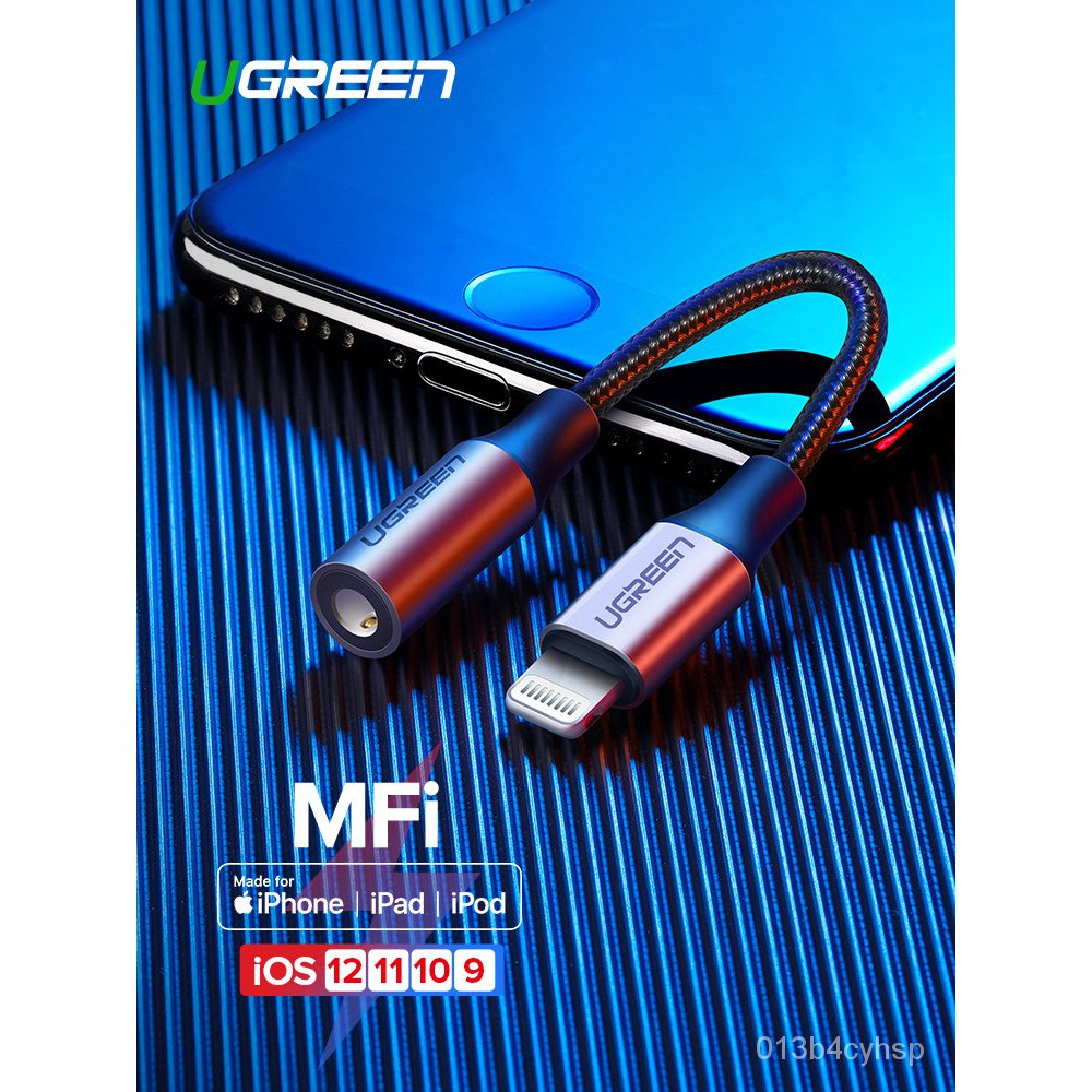 EM2S UGREEN MFi Lightning to 3.5mm Jack AUX Cable Headphone Adapter for