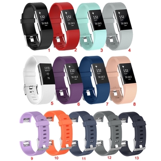 สายนาฬิกาข้อมือ แบบซิลิโคน หลากหลายสี สำหรับ Fitbit Charge 2