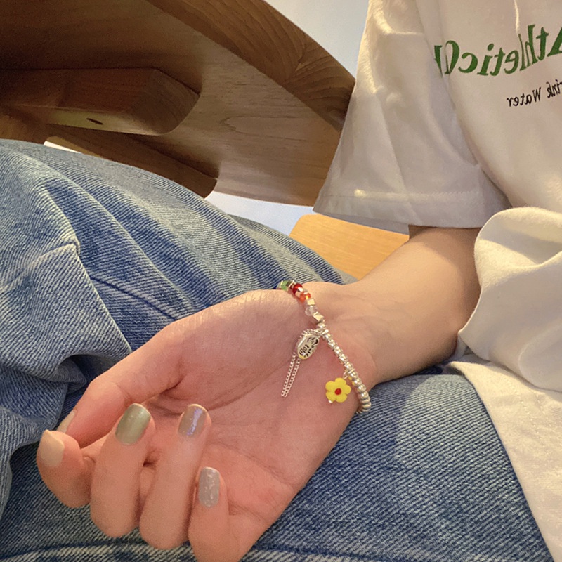 Jojo COCO เกาหลี คริสตัล ดอกไม้ จี้ สร้อยข้อมือ สําหรับผู้หญิง เด็กผู้หญิง เครื่องประดับ ของขวัญ