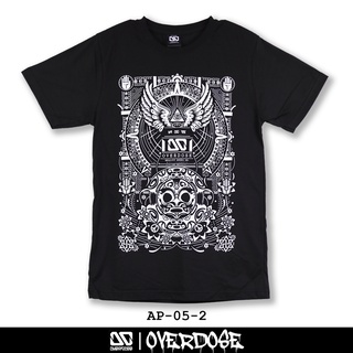 Overdose T-shirt เสื้อยืดคอกลม สีดำ รหัส AP-05-2(โอเวอโดส)