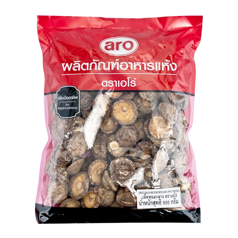 เอโร่ เห็ดหอมแห้ง ดอกกลาง 500 กรัม / aro Medium Dried Shiitake Mushroom 500 g