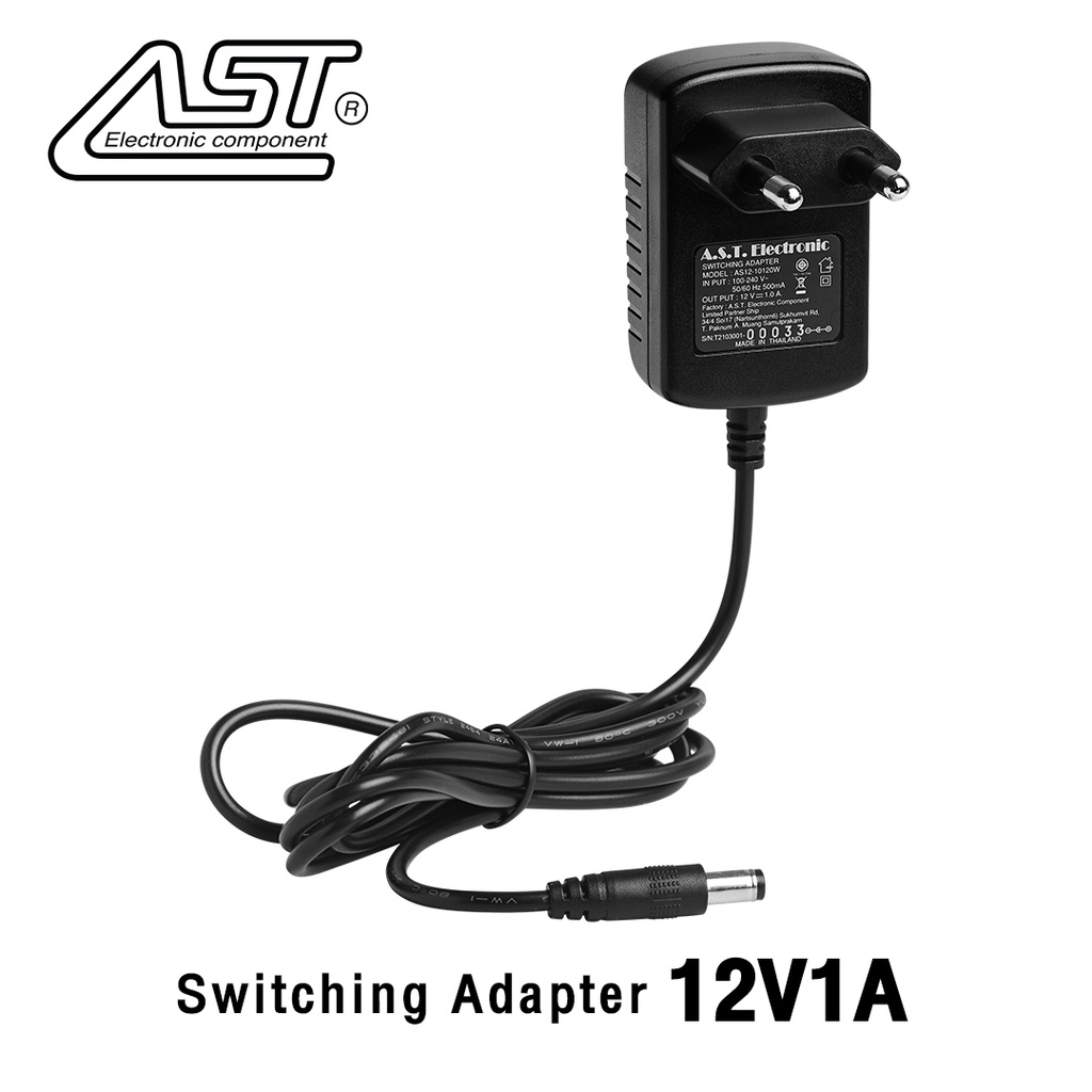 Switching Adapter อะแดปเตอร์ 12V 1A - a.s.t.electronic - ThaiPick