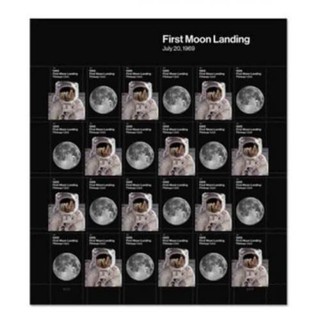 แสตมป์ที่ระลึกครบรอบ 50 ปี เหยียบดวงจันทร์ US : First Moon Landing เต็มแผ่น 24 ดวง