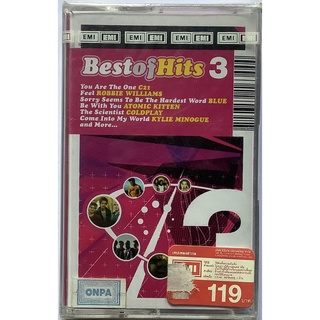 Cassette Tape เทปคาสเซ็ตเพลง Best Of Hits 3 รวมเพลงสากล 17 เพลง ลิขสิทธิ์ ซีล C21 Atomic Kitten Kylie Minogue Coldplay