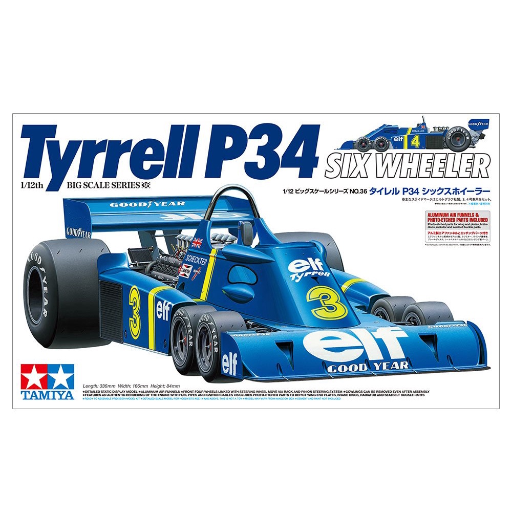 TA12036 Tyrrell P34 Six Wheeler (w/Photo-Etched Parts) 1/12