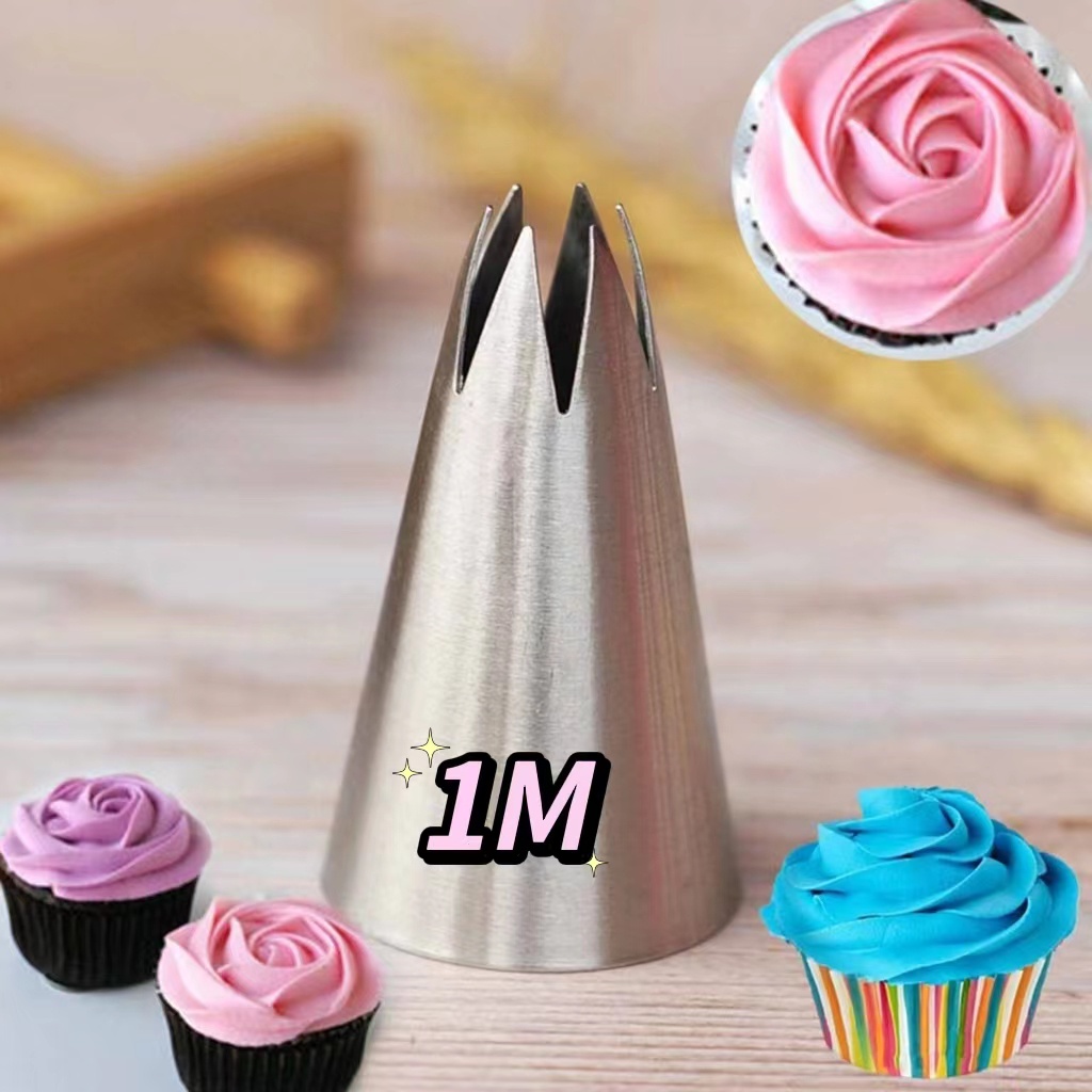 หัวบีบเค้ก รูปดาวหัวเปิด หัวบีบตกแต่งหน้าเค้ก เบเกอรี่ เบอร์ 2F , 2A , 1M , 2D , 6B  แสตนเลสอย่างดี3