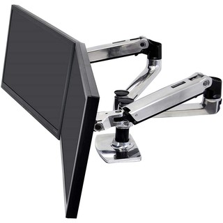 Ergotron LX Dual Side-by-Side Arm (polished aluminum) Two-Monitor Mount EGT-45-245-026 (10Y Warranty)