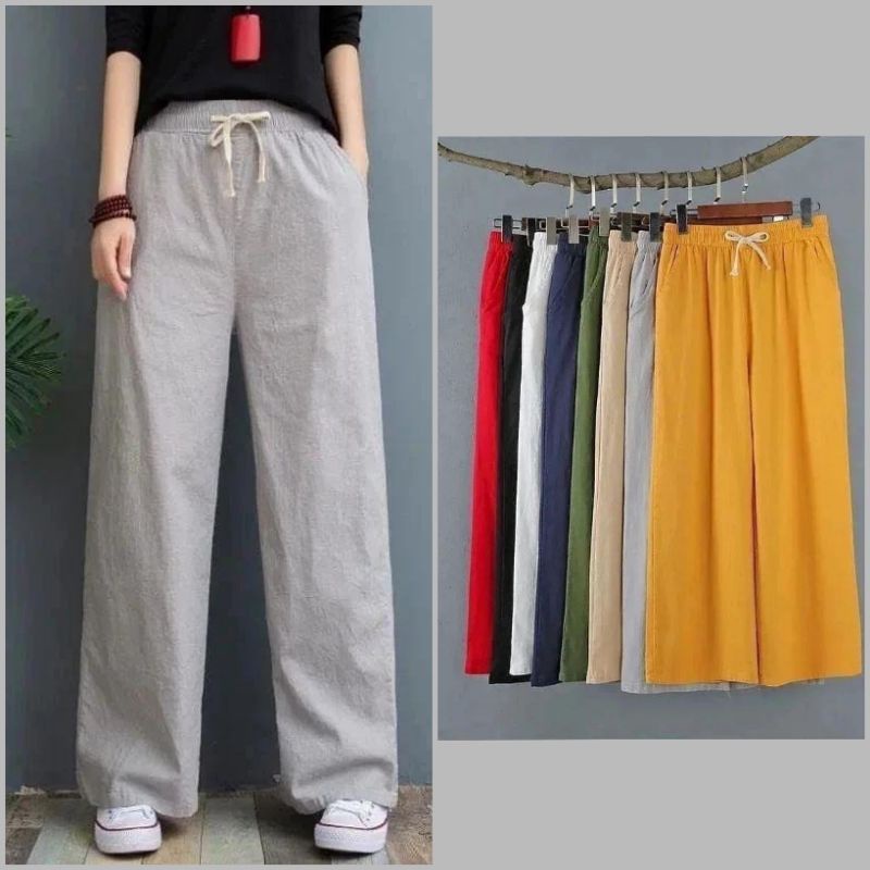 กางเกงชั้นในผู้หญิง/เด็กผู้หญิง Givana ในวัสดุผ้าลินิน Rami | กางเกงชั้นในสีพื้นทรงหลวมใส่สบาย