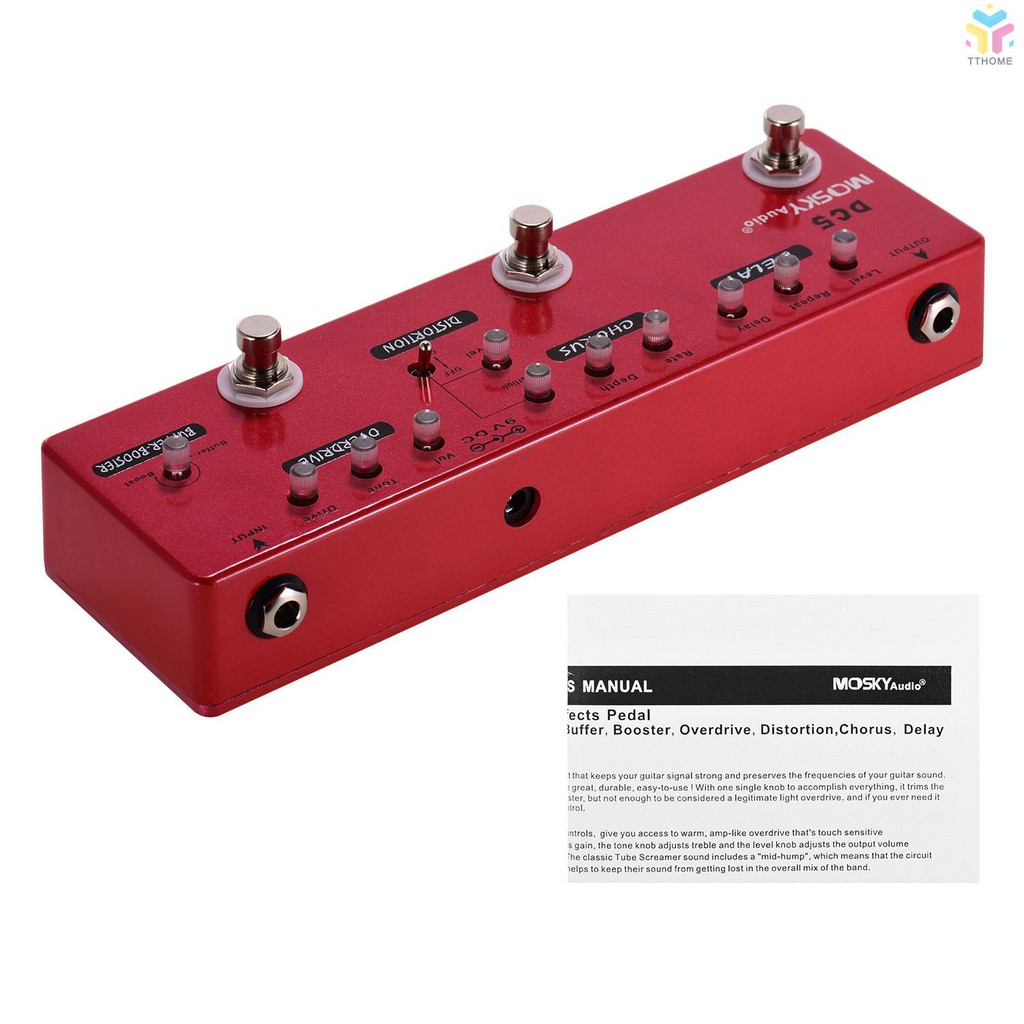 TT MOSKY DC5 6in1 Guitar MultiEffects Pedal Delay + Chorus