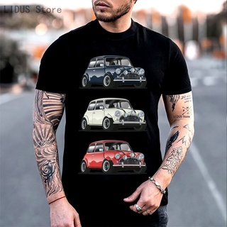 T-shirt  เสื้อยืดแขนสั้น ผ้าฝ้าย 100% พิมพ์ลายกราฟิก The Italian Trio Mini Cooper สไตล์ฮาราจูกุ แฟชั่นเรโทร สําหรับผู้ชา