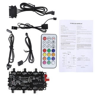 Qj 2In1 Pwm &amp; Argb ฮับ 8 พอร์ต 12V 4Pin พัดลม 5V 3Pin ไร้สาย Ir 5V Rgb