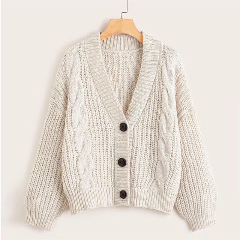 CROP CABLE CARDY PREMIUM / CROP CARDIGAN / KNIT CARDIGAN / WOMENS TOP / CARDIGAN