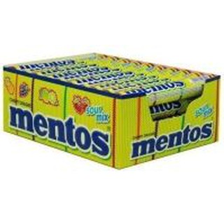 เมนทอส รสซาวร์มิกซ์ เปี้ยวจี๊ด ขนาด 37กรัม ยกแพ็ค 24แท่ง ลูกอมแท่ง CANDY MENTOS SOUR MIX