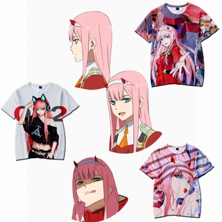 Si DARLING in the FRANXX ZERO TWO 02 เสื้อยืด เสื้อครอปท็อป แขนสั้น ลําลอง คอสเพลย์ HIRO Halloween IS