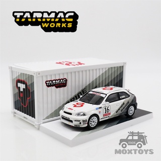 T64-tl010-br Tarmac โมเดลรถยนต์ 1:64 Honda Civic Type R EK9 BRIDE #โมเดลรถยนต์ Diecast 16 พร้อมกล่องเก็บ