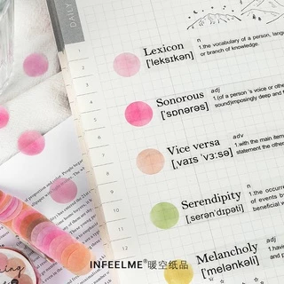 100pcs/roll Candy สีสัน Dots Washi เทปรอบ Dot สติกเกอร ์ สําหรับ Diy ตกแต ่ งไดอารี ่ Planner Scrapbooking Photo Ablum