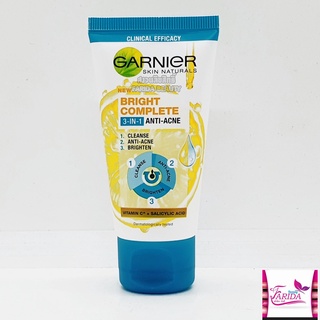 🔥โปรค่าส่ง25บาท🔥Garnier Bright Complete Anti Acne Foam 50 ml. การ์นิเย่ ไบรท์ คอมพลีท 3 in 1 แอนตี้-แอคเน่ โฟม