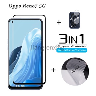 【3 ชิ้น】ฟิล์มกระจกนิรภัยกันรอยหน้าจอ แบบเต็มจอ สําหรับ OPPO Reno 7 5g Reno 7Z 5g