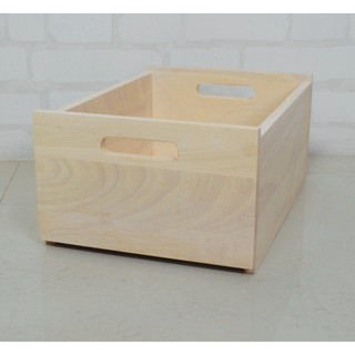 A41 กล่องไม้มีหูจับ วางซ้อนกันตกได้ 35*25*20