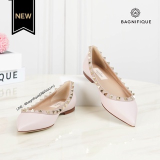 VALENTINO Flat Loafer Nude Pink Smooth Leather Rock Stud