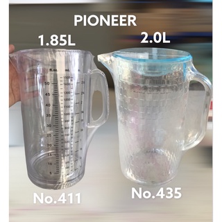 PN435 เหยือก เหยือกน้ำพร้อมฝา พลาสติกหนา เกรดพรีเมี่ยม ลายสี่เหลี่ยมคริสตัล 2 ลิตร สินค้าจริงสวยมาก