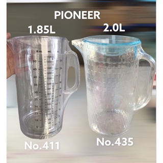 PN435 เหยือก เหยือกน้ำพร้อมฝา พลาสติกหนา เกรดพรีเมี่ยม ลายสี่เหลี่ยมคริสตัล 2 ลิตร สินค้าจริงสวยมาก