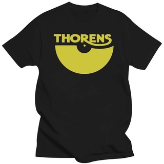 เสื้อยืดสีดำอินเทรนด์เสื้อยืด พิมพ์ลาย THORENS BLACKNOIR สีทอง สไตล์วินเทจ สําหรับผู้ชายS-4XL