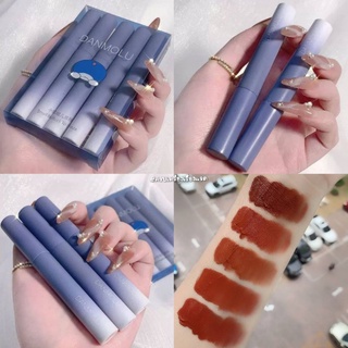 ใหม่​/แท้​ เซตลิปสติก น้อนม่อน Danmolu Lip Gloss ลิปกลอส ลิปจุ่ม เนื้อเวลเวท เนื้อแมท 5 แท่ง 5 สี กันน้ำ ติดทนนาน