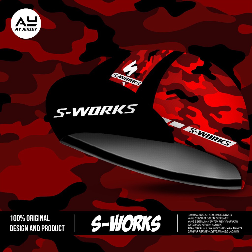 หมวกปั่นจักรยาน S-Works Dry Fit สีแดงสําหรับ Unisex