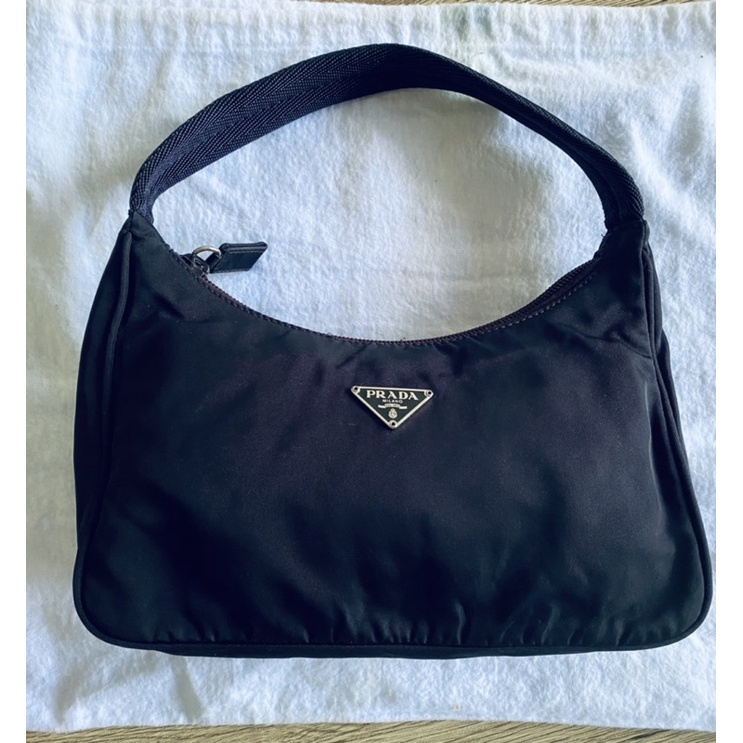 Prada nylon mini hobo bag vintage dark purple color