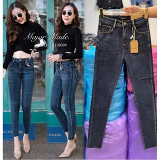 JH1909#ยีนส์ยืดดำฟอก มีS-XL#jeans house