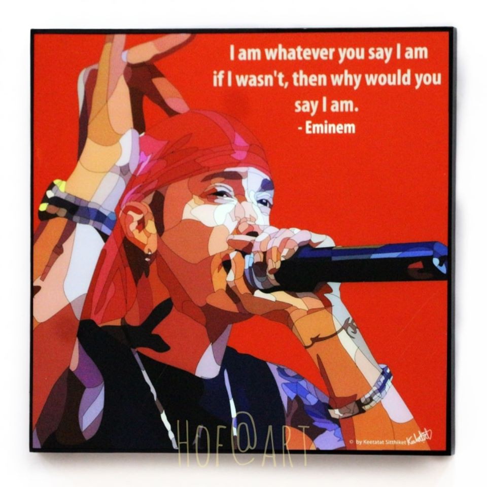 Eminem #3 เอ็มมิเน็ม ราชา Rapper แร็ปเปอร์ ฮิปฮอป Hip hop รูปภาพ​ติดผนัง pop art กรอบรูป แต่งบ้าน ขอ
