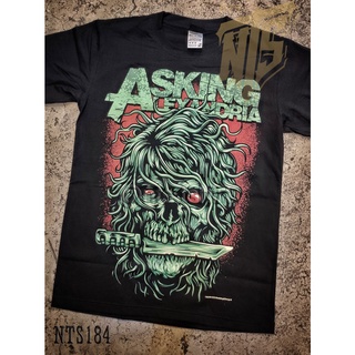 เสื้อยืดคอกลม 184 Asking Alexandria ROCK เสื้อยืด เสื้อวง เสื้อดำ สกรีนลายอย่างดี ผ้าหนานุ่ม ไม่หดไม่ย้วย  T SHIRT