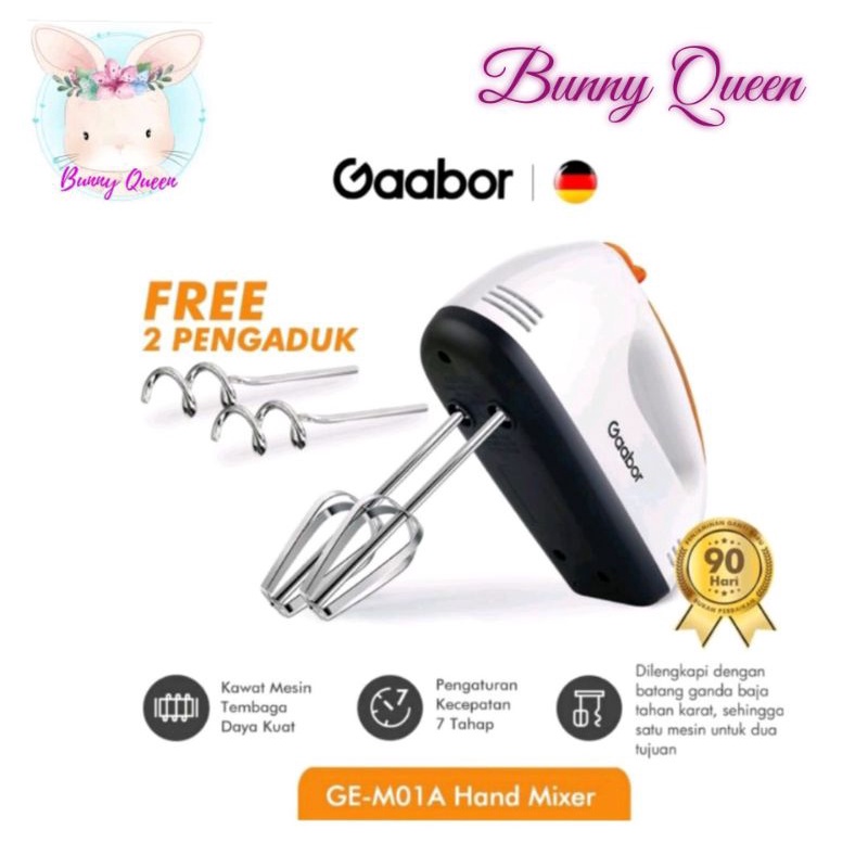 Gaboor เครื่องผสมมือ 100 วัตต์ GE-M01A เครื่องตีไข่ผสมสแตนเลส