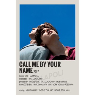 โปสเตอร์ มันวาว พิมพ์ด้านเดียว ขนาด A5 14.8 ซม. x 21 ซม. รูปภาพยนตร์ Call Me by Your Name