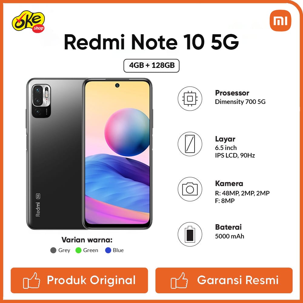 Xiaomi Redmi Note 10 5G Smartphone (4GB / 1