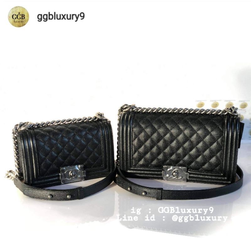 Chanel Boy8 /10​ black caviar GHW/RHW​  full set price : 229000-249000฿