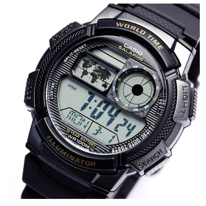 casio ของแท้ประกันศูนย์ นาฬิกาคาสิโอ ผู้ชาย รุ่น AE-1000W AE-1000WD / SMILEYTIME ขายแต่ของแท้ ประกันศูนย์cmg/c-thong