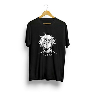 ผ้าฝ้ายแท้เสื้อยืด ผ้าฝ้าย พิมพ์ลาย MELIODAS NANATSU NO ZAI O2 30S สไตล์ญี่ปุ่น สําหรับผู้ชาย และผู้หญิงS-4XL