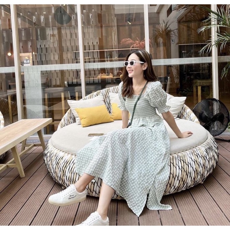 Used Once ส่งต่อ - Pumpkins_Collection แม็กซี่เดรส ลายสก็อต