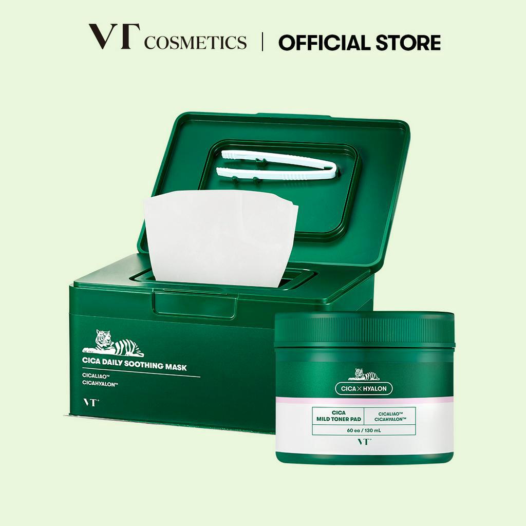 [VT ] CICA Daily Soothing mask 30แผ่น & Cica toner pad 60แผ่น ดับเบิลเซ็ต < Official Flagship >