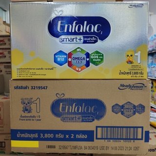 1กล่อง/นมผง Enfalac smart+1(ขนาด 3,800 กรัม)(8ถุง)Exp/2024